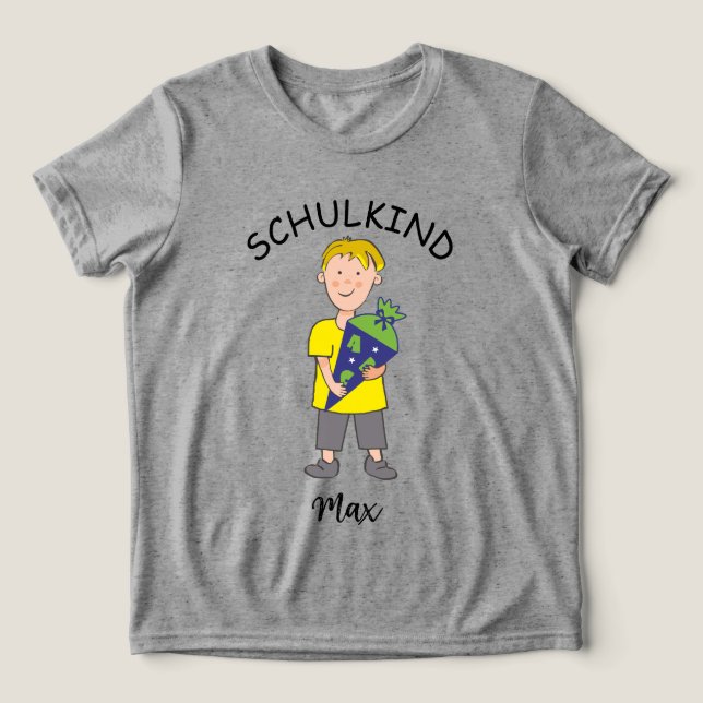 Einschulung Schulkind - Junge mit Schultüte 1 | (Design frontal)