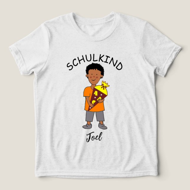 Einschulung Schulkind - Junge mit Schultüte 2 | (Design frontal)