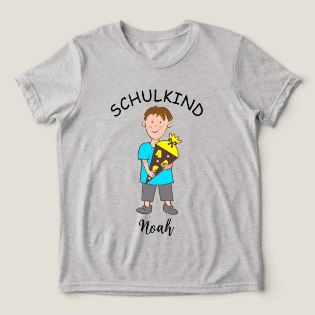 Einschulung Schulkind - Junge mit Schultüte 3 | (Design frontal)