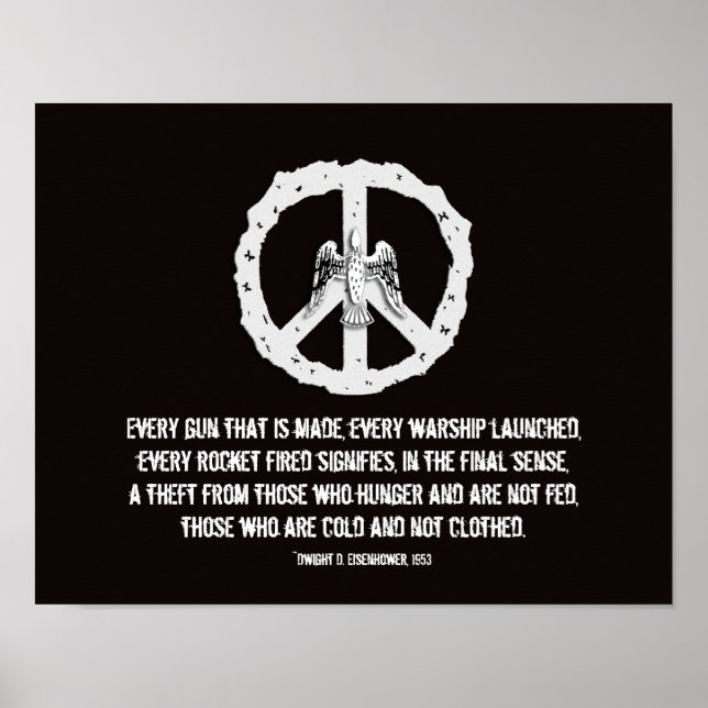 Eisenhower Quotation Peace Poster (Frente)