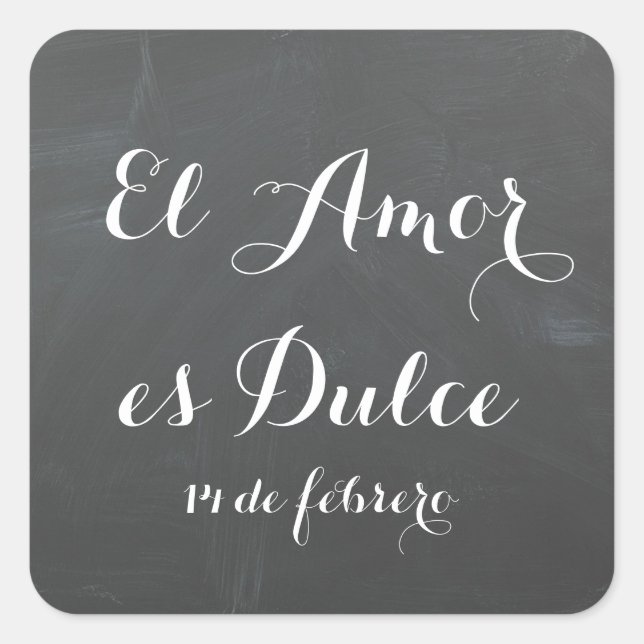 El Amor es Dulce - Personalize esses adesivos (Frente)