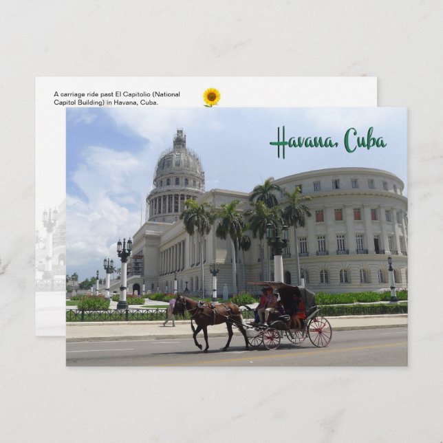 El Capitolio, Havana, Cuba - cartão postal (Frente/Verso)