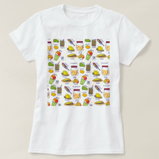 El Salvador camiseta antojitos para mujer, Blanco