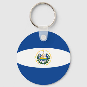 El Salvador Fisheye Flag Chaveiro