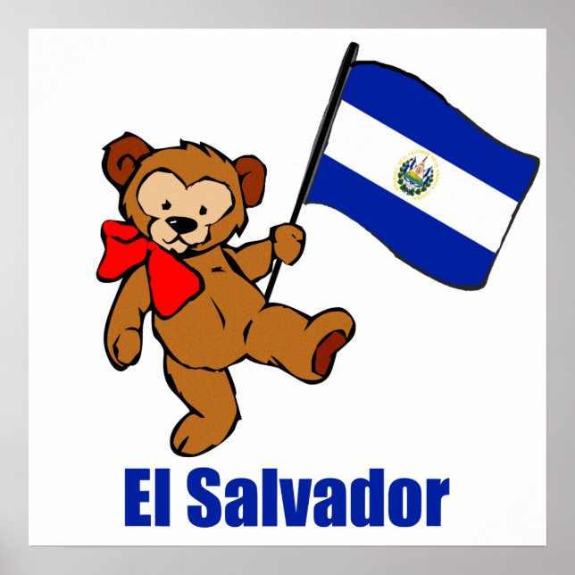 El Salvador Teddy Bear Poster (Frente)