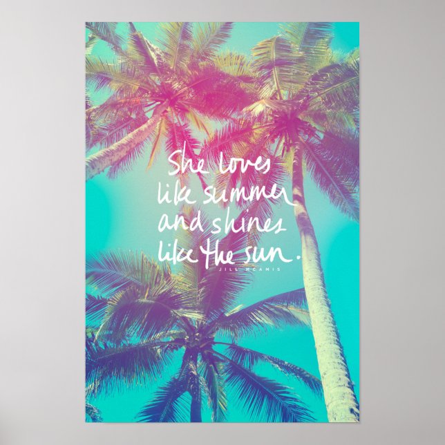 Ela ama como Summer & Shines Como a Poster do Sol (Frente)