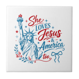 Ela Ama Jesus e a América Também 4 de Julho Cristo