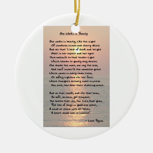 "Ela Caminha Beleza" Ornamento De Byron (Frente)