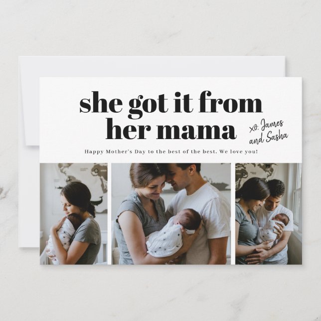 Ela conseguiu do cartão de Dia de as mães da mãe (Frente)