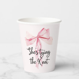 Ela Dando o Nó Laço Rosa Chá de Noiva