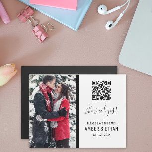 Ela disse que sim! Código QR Modelo de Foto Salva
