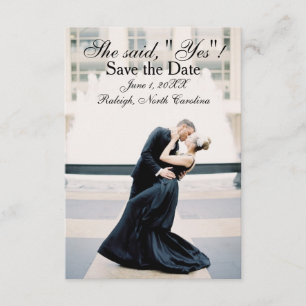 Ela Disse "Sim" - Anúncio de Save the Date 3x5
