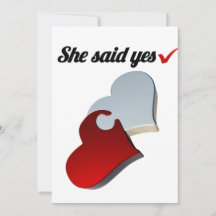 Ela Disse Sim Convite de Noivado – Coração Design
