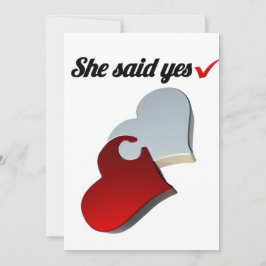 Ela Disse Sim Convite de Noivado – Coração Design