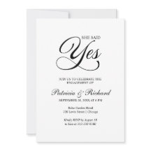 Ela Disse Sim Convite Festa de noivado
