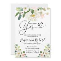 Ela Disse Sim Convite Festa de noivado Floral