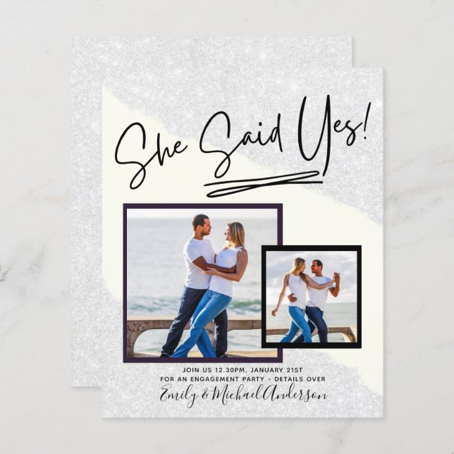 Ela Disse Sim! Festa de noivado de Fotografia manu (Frente/Verso)