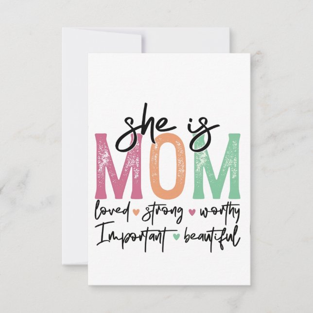 Ela é mãe: amada, forte, digna, importante, Beau (Frente)