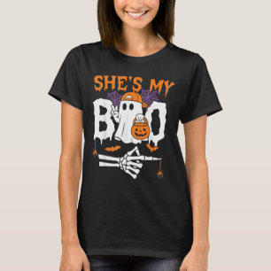 Ela É Minha Boo Camisetas de Casal de Halloween Ca