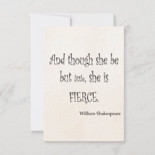 Ela é pequena, ela é uma citação de Shakespeare fe