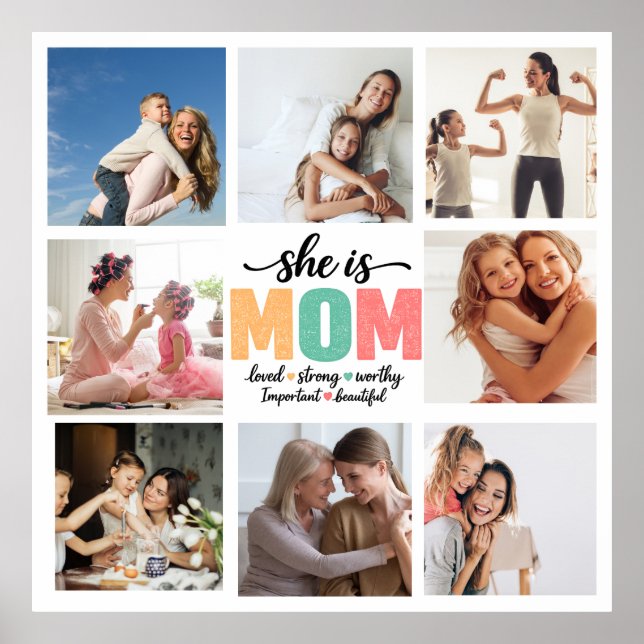 Ela é Poster de Colagem de Fotos da Mamãe (Frente)