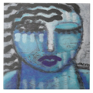 Ela é tão fria Abstrato acrílica retrato na OSB