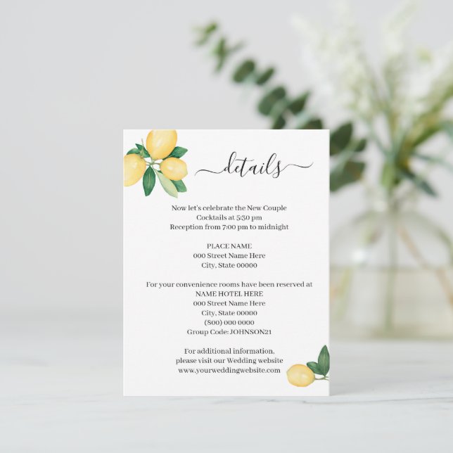 Ela Encontrou Seu Cartão De Inserção De Limões De  (Em pé/Frente)