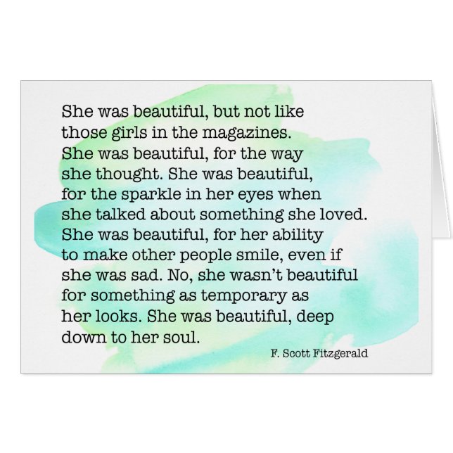 Ela Era Bonita Com Cartão De Texto Personalizado (Frente Horizontal)