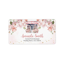 Ela está fora da etiqueta do endereço do Chá de pa