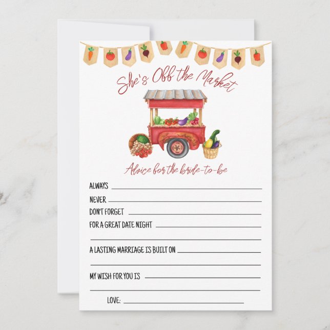 Ela está fora dos cartões de Chá de panela (Frente)