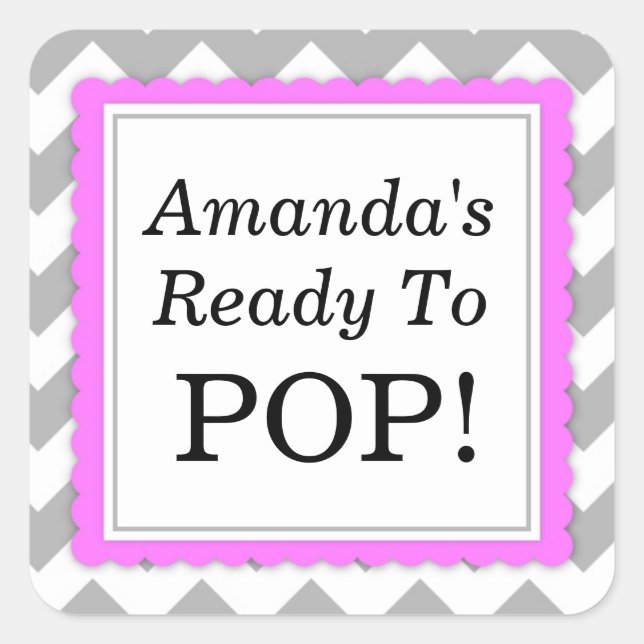 Ela está pronta para o adesivo Pop Square - Design (Frente)