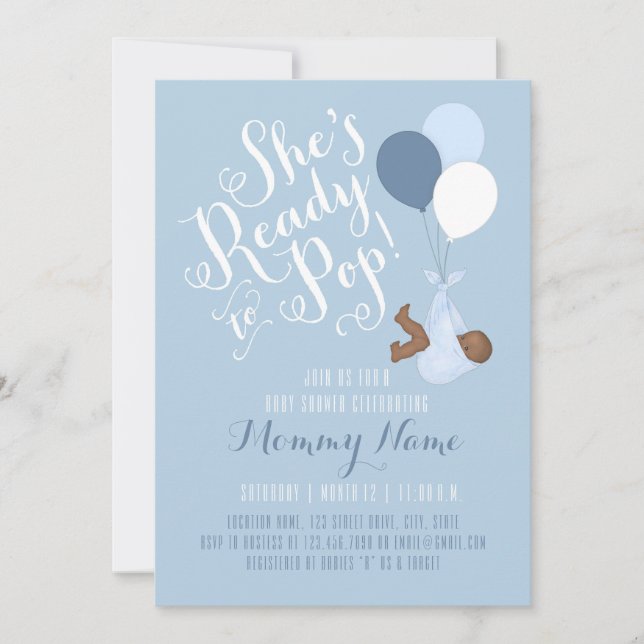 Ela está pronta para Pop! Convite para chás (Frente)