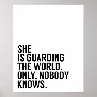 Ela está protegendo o Poster mundial