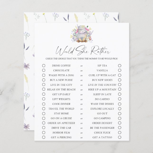 Ela gostaria de jogar Preferencialmente? (Frente/Verso)