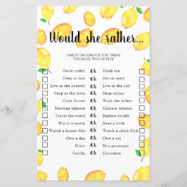 Ela iria Preferencialmente Limão de Jogo de Chá de