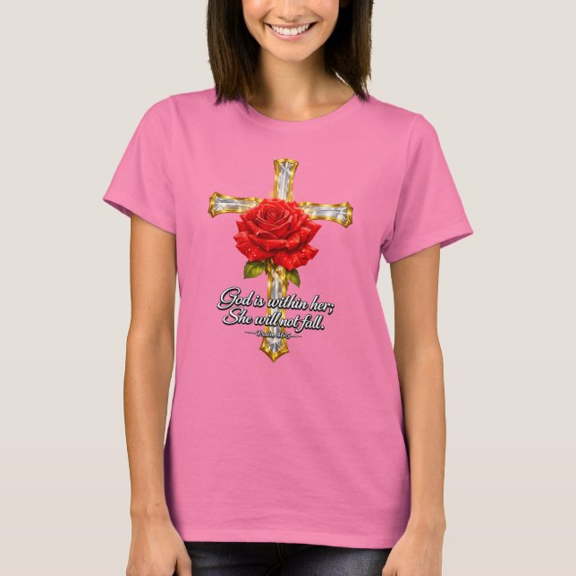 "Ela Não Cairá" - Camiseta Unisex (Frente)