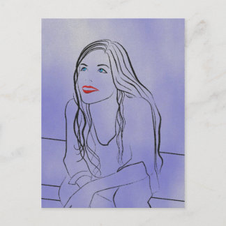 Ela Observa o Céu 2 - Cartão Postal