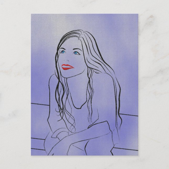 Ela Observa o Céu 2 - Cartão Postal (Frente)