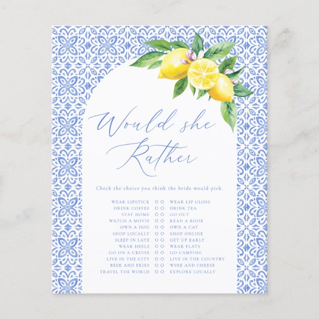 Ela poderia Preferencialmente Lemon no Jogo do Chá (Frente)