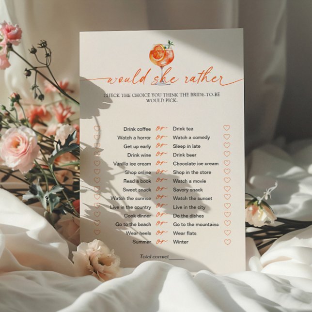 Ela Preferencialmente Aperol Spritz Jogo Chá de pa (Criador carregado)