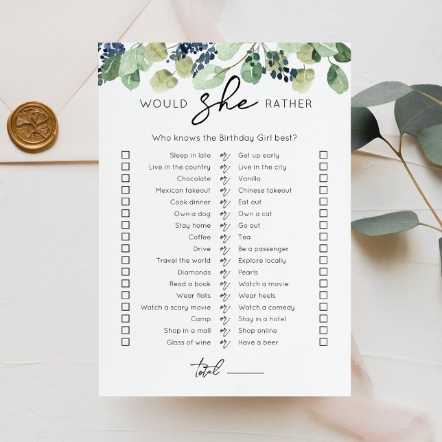 Ela Preferencialmente cartão de jogo de Festa de a (Criador carregado)