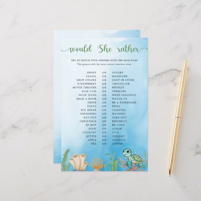 Ela Preferencialmente Jogo De Chá de fraldas (Frente/Verso In Situ)