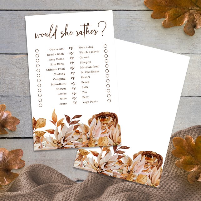 Ela Preferencialmente Jogo De Chá de panela? (Would She Rather Bridal Shower Game
)