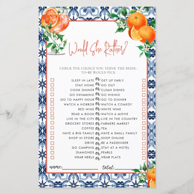 Ela Preferencialmente? Jogo do Chá de panela Sprit (Frente)