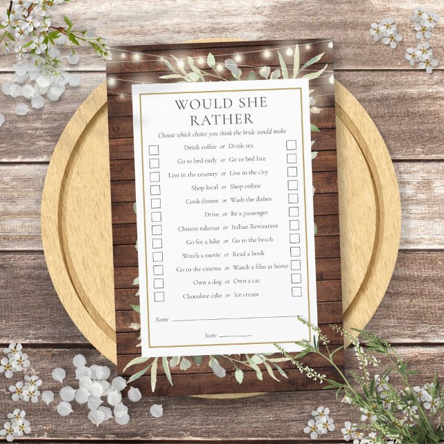Ela Preferencialmente O Jogo Da Festa Do Chá? (Would She Rather Bridal Shower Tea Party Game)