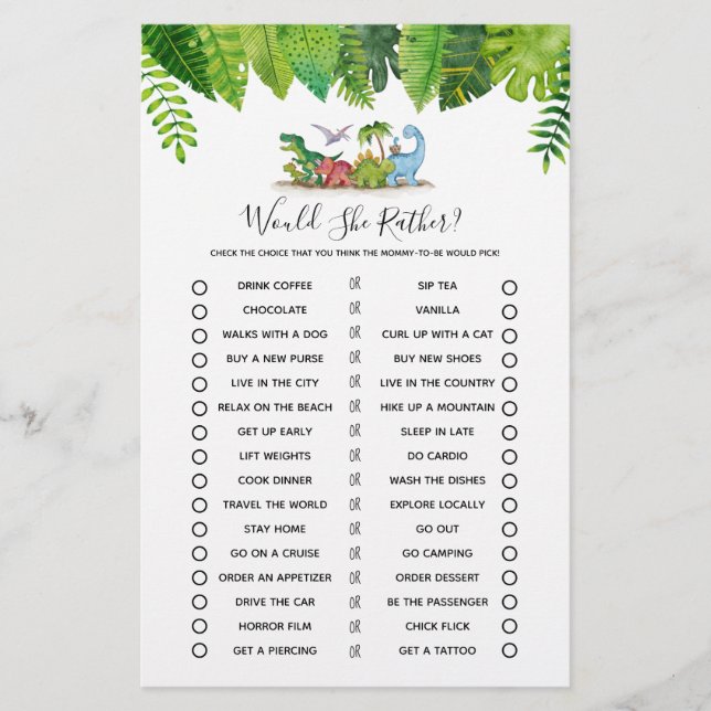 Ela Preferencialmente O Jogo Do Chá de fraldas Din (Frente)