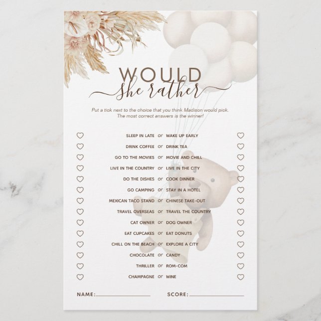 Ela Preferencialmente O Jogo Do Chá de fraldas Do  (Frente)