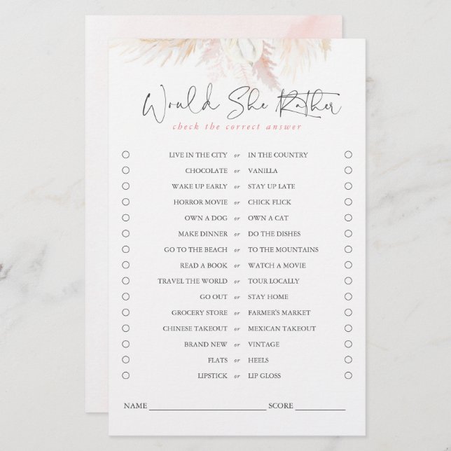 Ela Vai Preferencialmente O Jogo De Grass Bridal? (Frente/Verso)