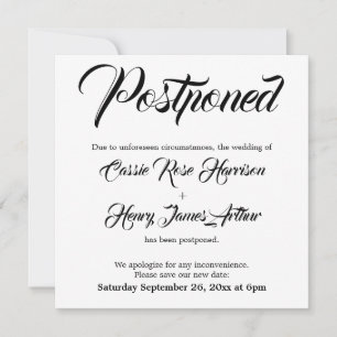 Elaborado Anúncio branco adiado de casamento