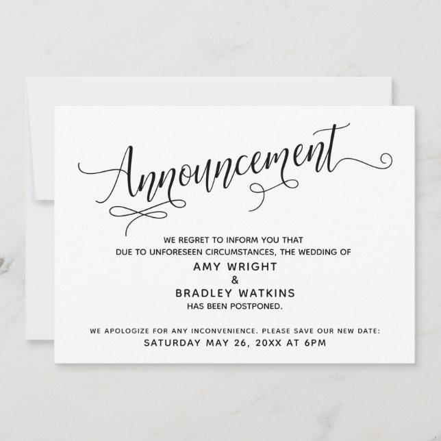 Elaborado Comunicado de Anúncio de Casamento Adiad (Frente)